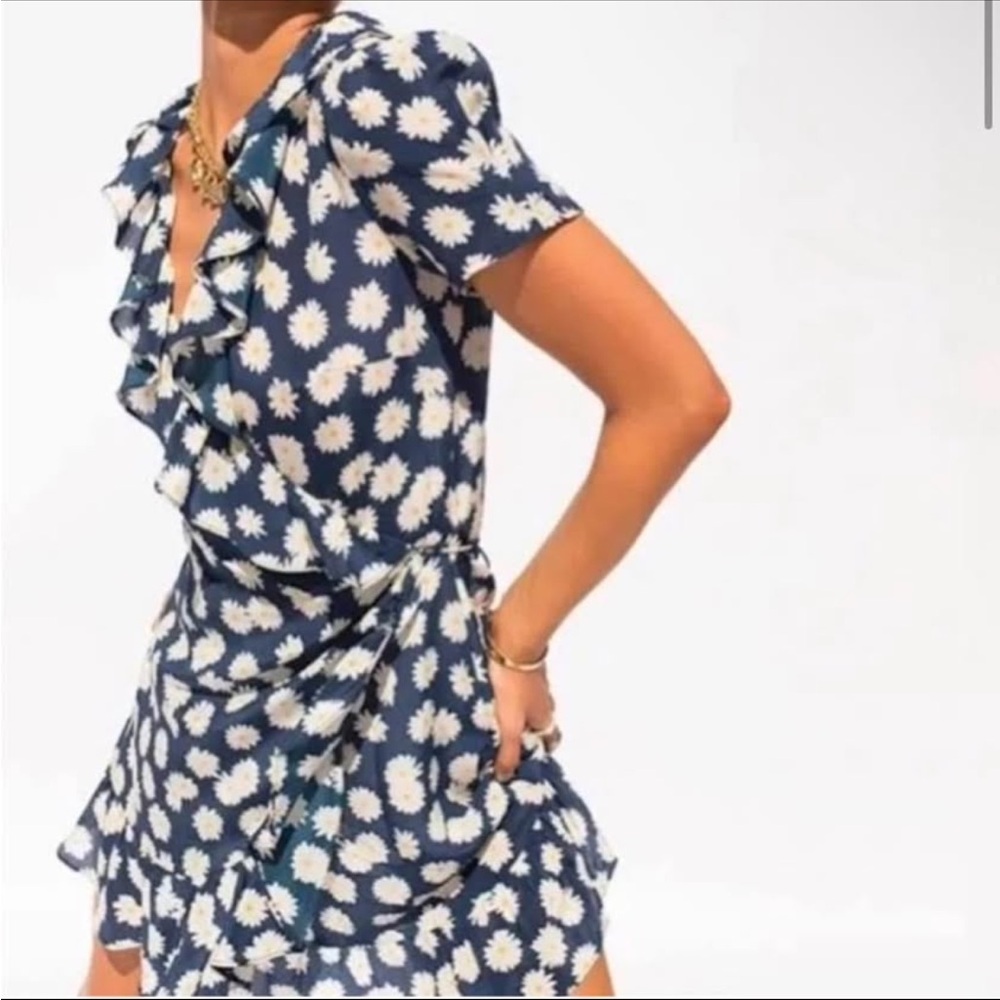 Realisation Par Navy and White Floral Mini Dress